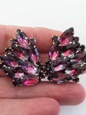Vintage Rhinestone Clip Earrings